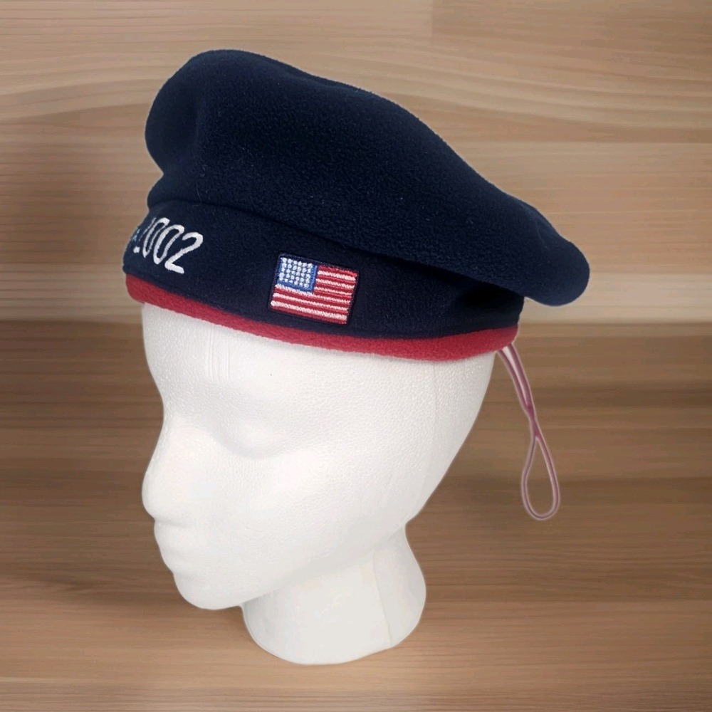 Vintage Roots USA 2002 Winter Olympics Beret Cap Salt Lake City Olympics Y2K